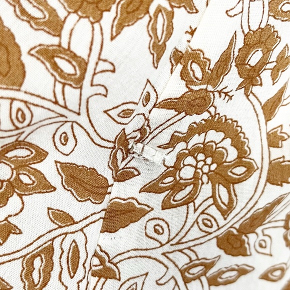 BOGO! Cleobella Rosy Block Print Cotton Mini Dress Tan Size Small - Picture 10 of 11